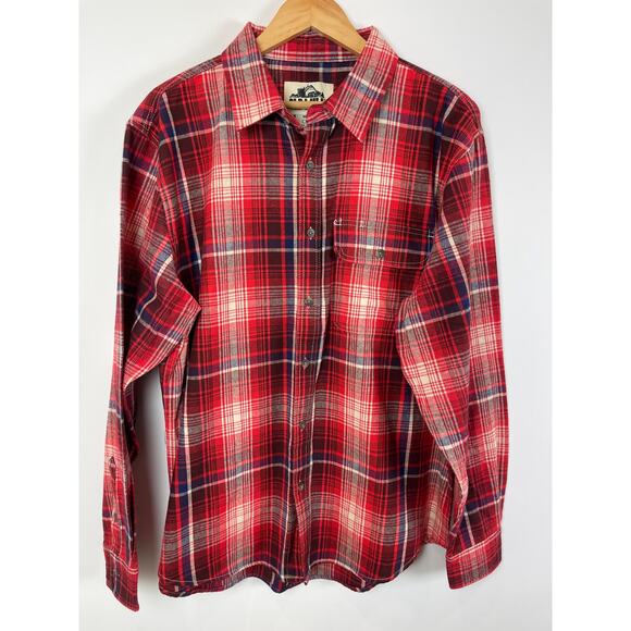 Old Mill Red Plaid Flannel Long Sleeve Shirt XL - Picture 1 of 9
